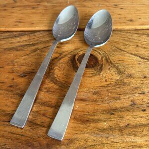2 Oval Soup Spoons S.C.C. Stainless Holland 7 3/8”
